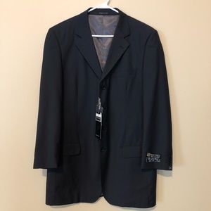 Tessori Milan Italy Charcoal Gray Blazer NWT 40R